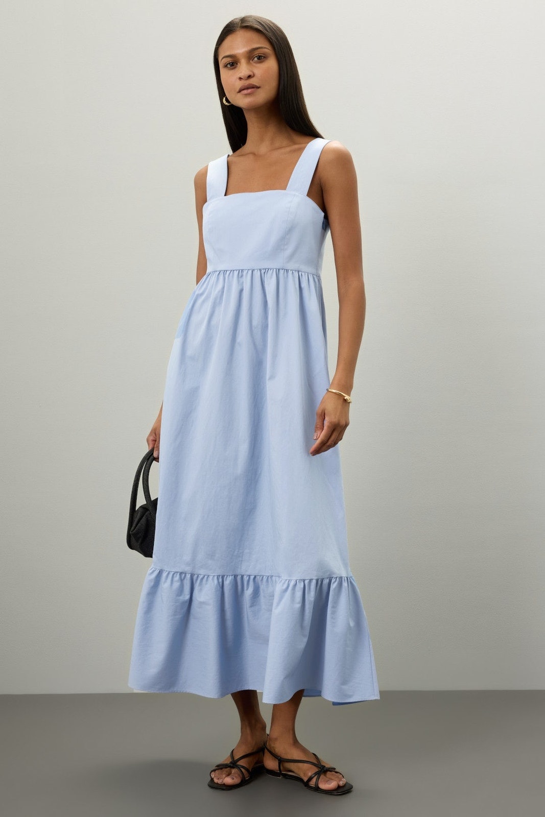 Boss Women's Blue Square Neck Sleeveless Relaxed Fit Davaca Dress Size Us 12